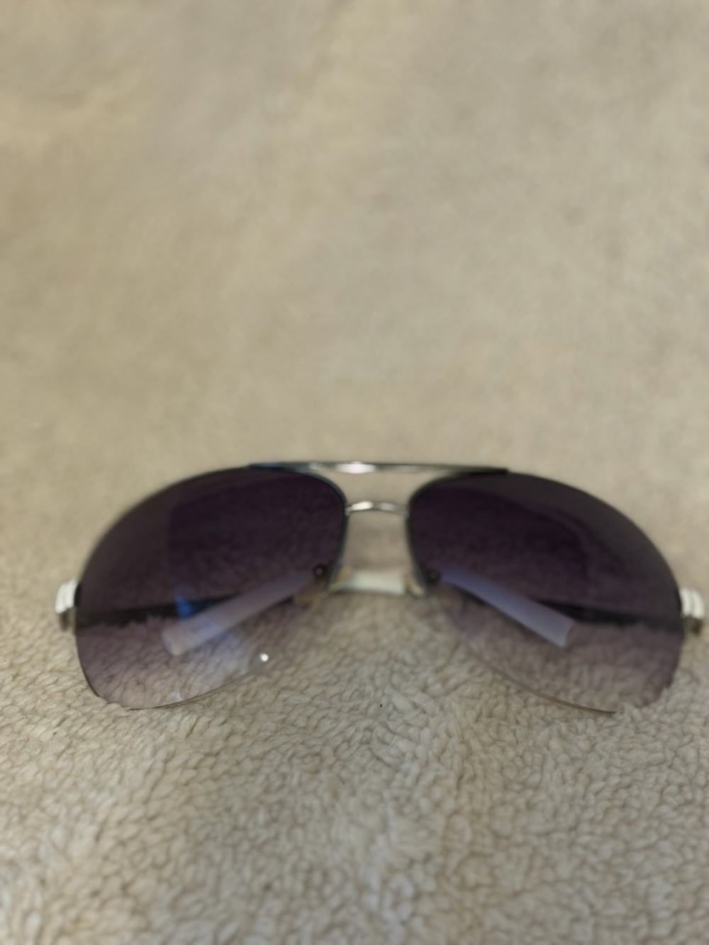 Guess Women's Silver Frame Sunglasses with Purple Gradient Lenses
